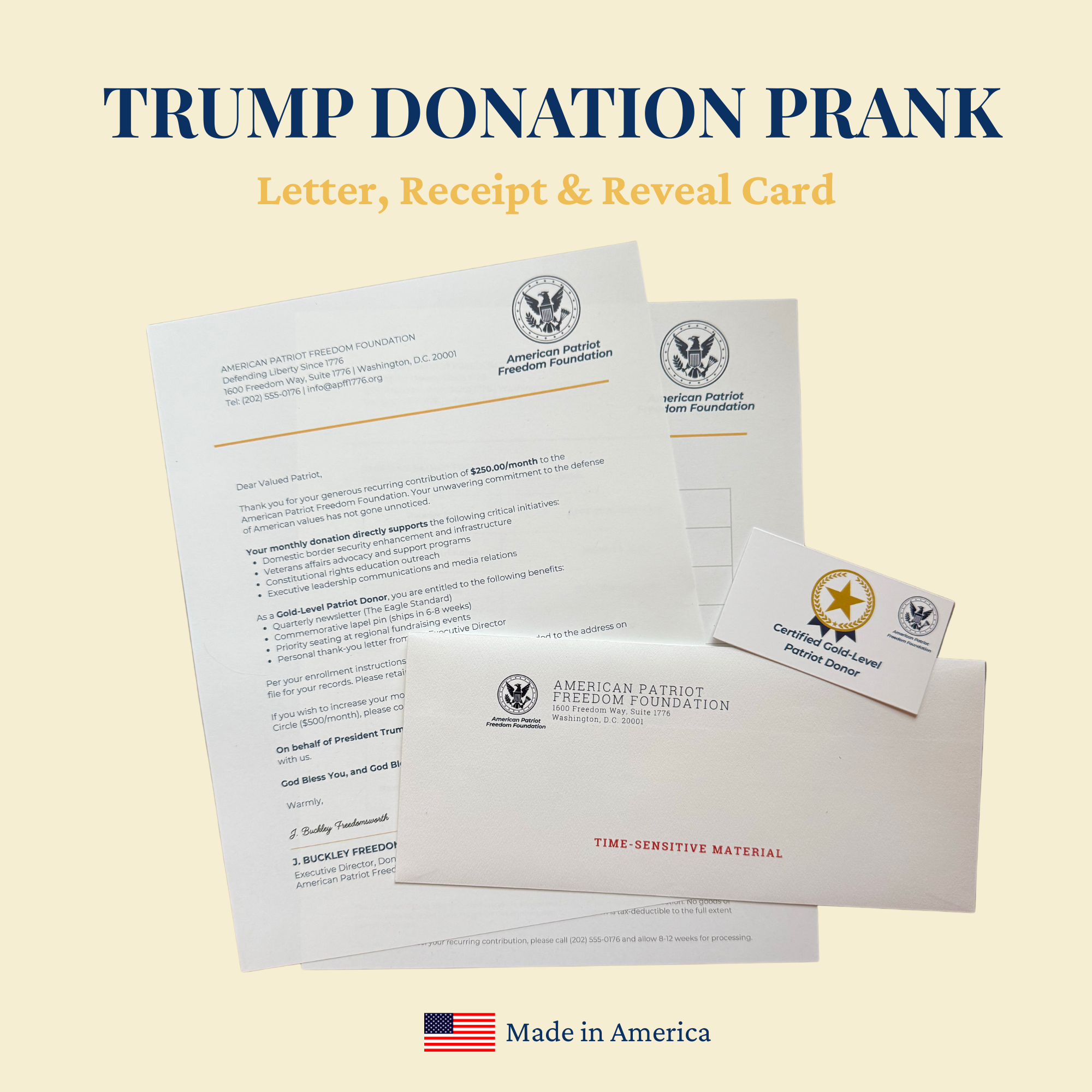 Donation Confirmation — Prank Letter Kit